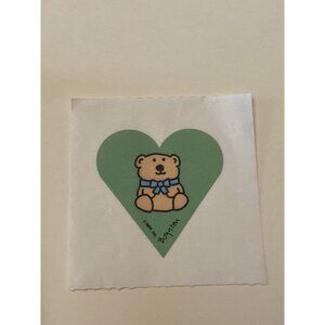 Vintage 80s Boynton Sticker Bear With Green Heart